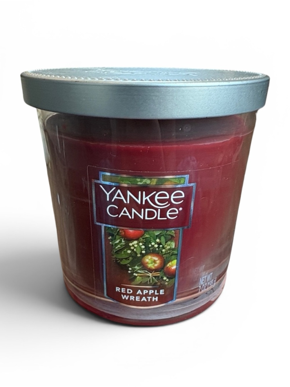 Yankee Candle Red Apple Wreath Small Jar Candle 7oz. with Lid NEW